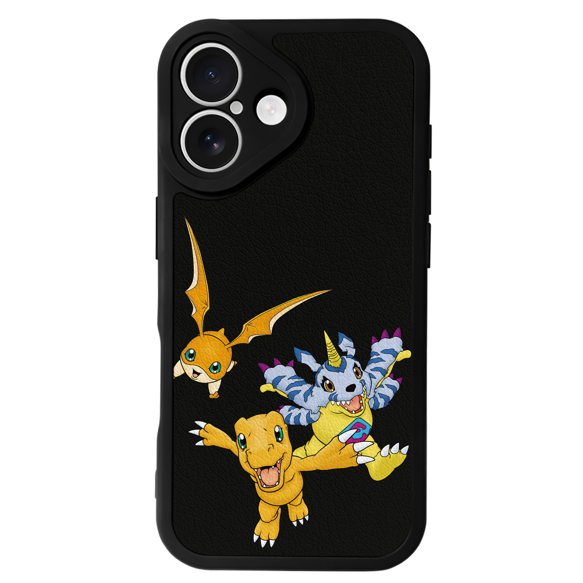 （画像用） Digimon デジタルモンスター/デジモン 【iPhone 16シリーズ対応】シリコンスマホケース（レザー調） 材質：シリコン